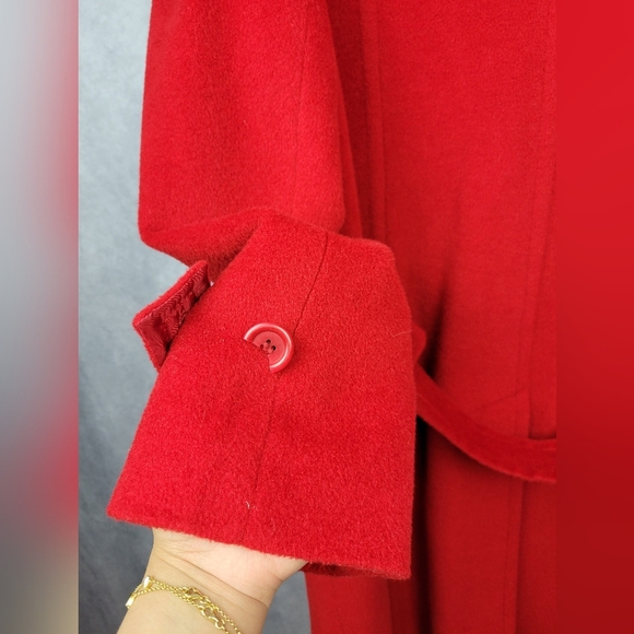 Talbots Wool Alpaka Women Military Style Coat‎ Jacket Size 18 In Red - Picture 10 of 11